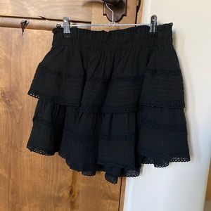 American Eagle Black Tiered Mini Skirt